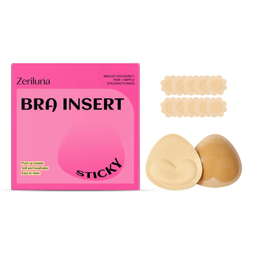 ZERILUNA 1 Pair Breathable Adhesive Breast Lift Tape and 5 Pairs Reusable Invisible Nipple Covers Set - 1