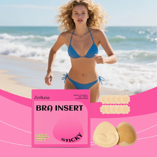 ZERILUNA 1 Pair Breathable Adhesive Breast Lift Tape and 5 Pairs Reusable Invisible Nipple Covers Set - 2