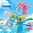 Kids Electric Bubble Gun Automatic Multi-Hole Bubble Machine with LED Lights Gear Design Outdoor Toy with Bubble Solution Bottle - Blue - 3