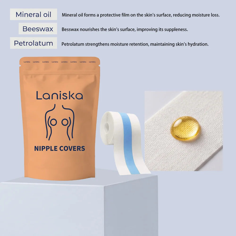 LANISKA 5cm Width Breathable Invisible Lift Breast Care Tape Skin-Friendly Nipple Covers Patch, Length: 1m - 7