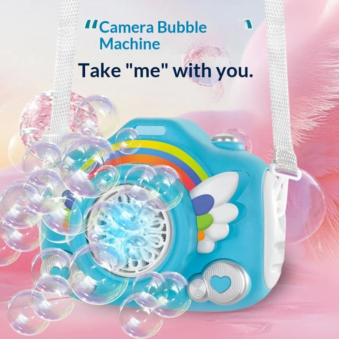 333-61 Electric Rechargeable Camera Bubble Machine Kids Camera-Shaped Bubble Maker Toy with Lights Music Effects - Blue - 3