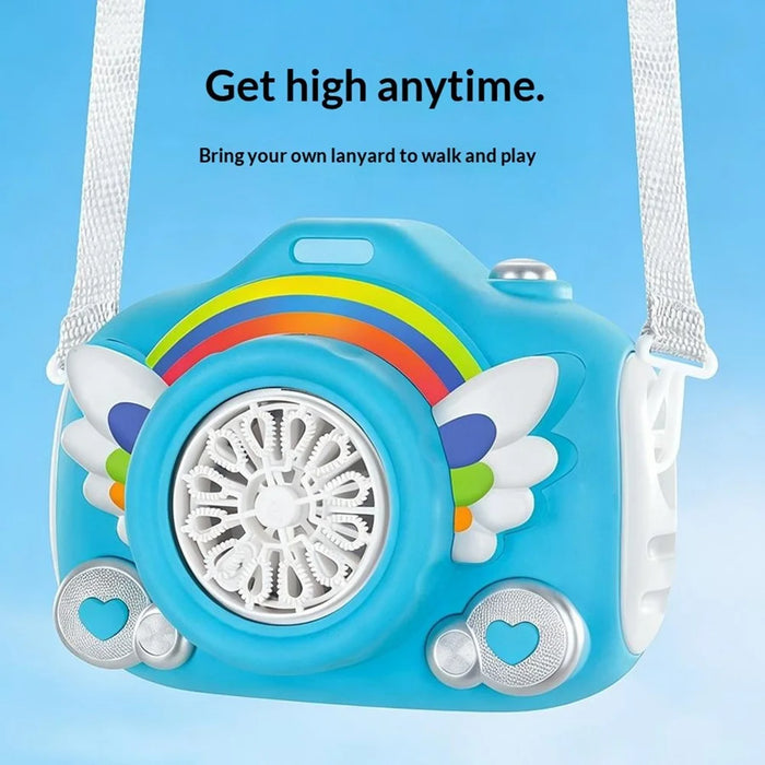 333-61 Electric Rechargeable Camera Bubble Machine Kids Camera-Shaped Bubble Maker Toy with Lights Music Effects - Blue - 6