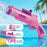 6601-36 Electric Bubble Gun Multi-Hole Gatling Bubble Maker LED Light Kids Toy with 60ml Bubble Solution for Outdoor - Pink - 2