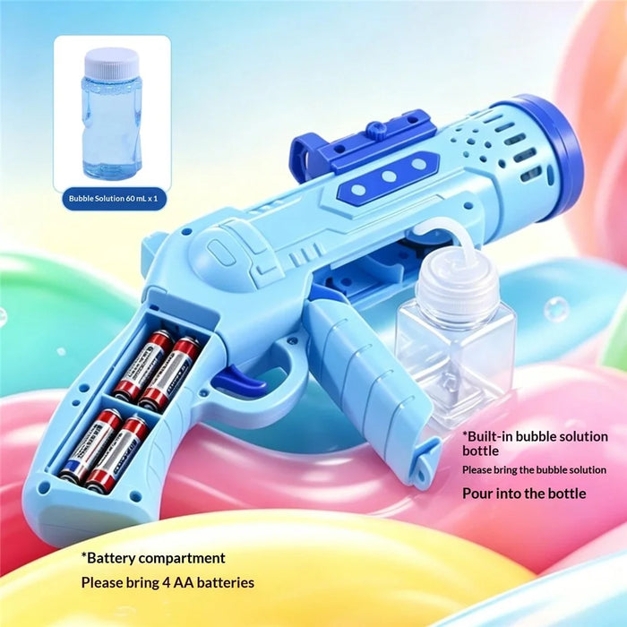 6601-36 Electric Bubble Gun Multi-Hole Gatling Bubble Maker LED Light Kids Toy with 60ml Bubble Solution for Outdoor - Pink - 4