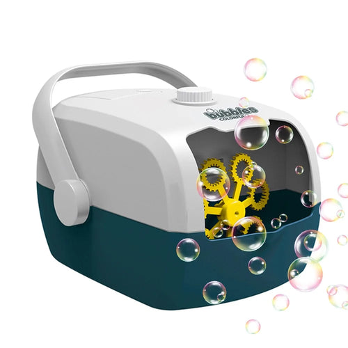 V08 Bubble Machine Automatic Bubble Blower Bubble Maker 3000+ Bubbles Per Minute Toddler Toy (Built-in Battery) - Blue / White - 1