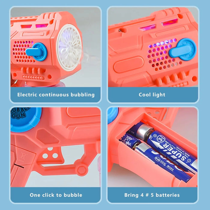 695-1 Toddler Automatic Bubble Maker Electric Toy Kids Bubble Machine Birthday Gift - Blue - 6