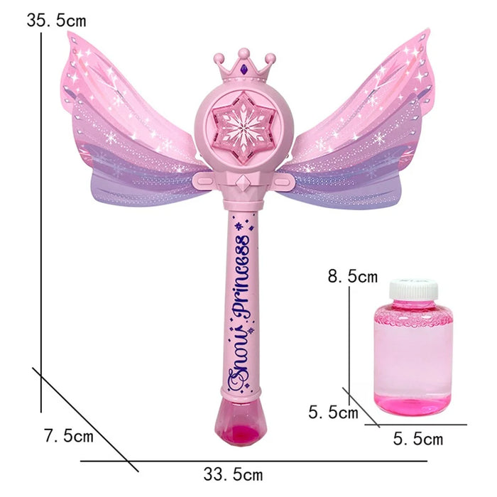 Princess Magic Wand Bubble Machine Kids Girls Soap Bubbles Generator Toy - 6