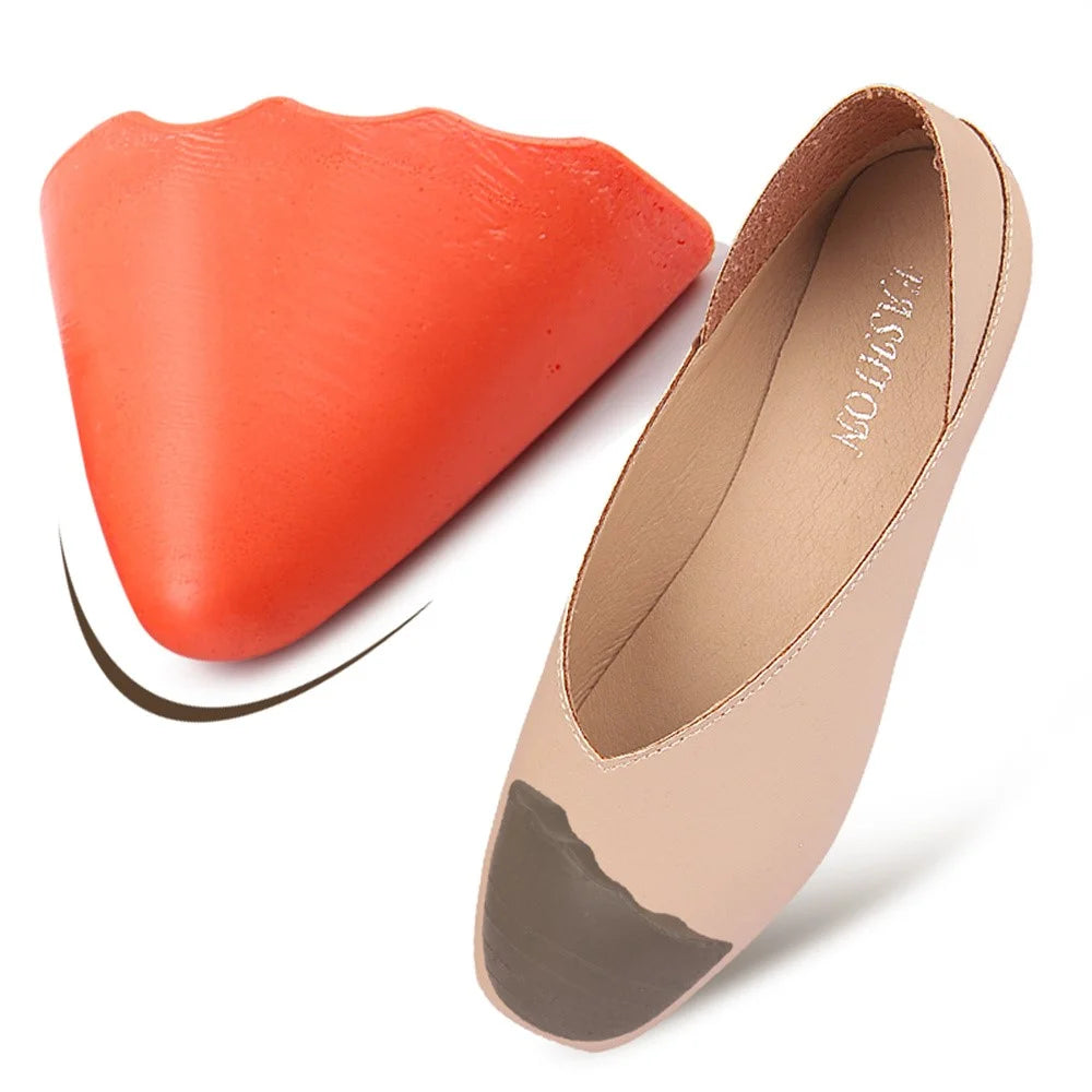 001 Shoe Toe Stopper Adjustable Filler Pads PU Foam Cushion For Loose Fitting Shoes  /  Prevent Heel Slippage - Orange  /  Pointed Toe - 7