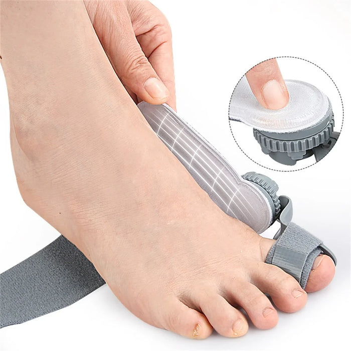 008 1Pc Adjustable Bunion Corrector Foot Hallux Valgus Brace Rotatable Toe Separator Straightener - Grey - 6