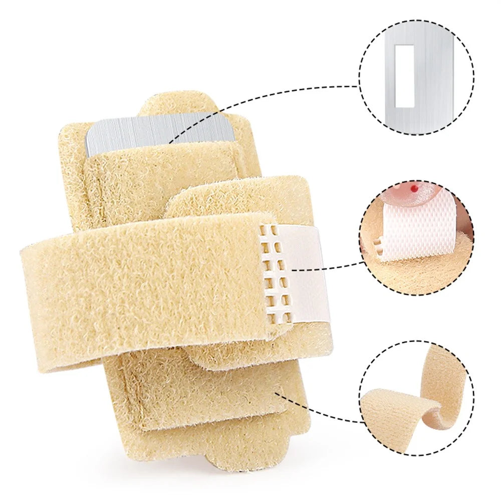 011 1Pc Toe Separator Bunion Corrector Big Toe Spacer Toe Straightener Built In Aluminum Plate - Nude - 4