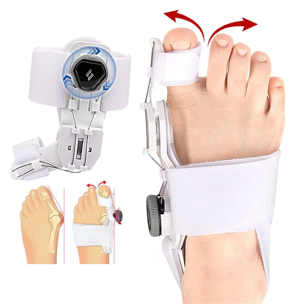 004 Adjustable Day and Night Bunion Corrector Toe Separator with Rotating Knob - White - 2
