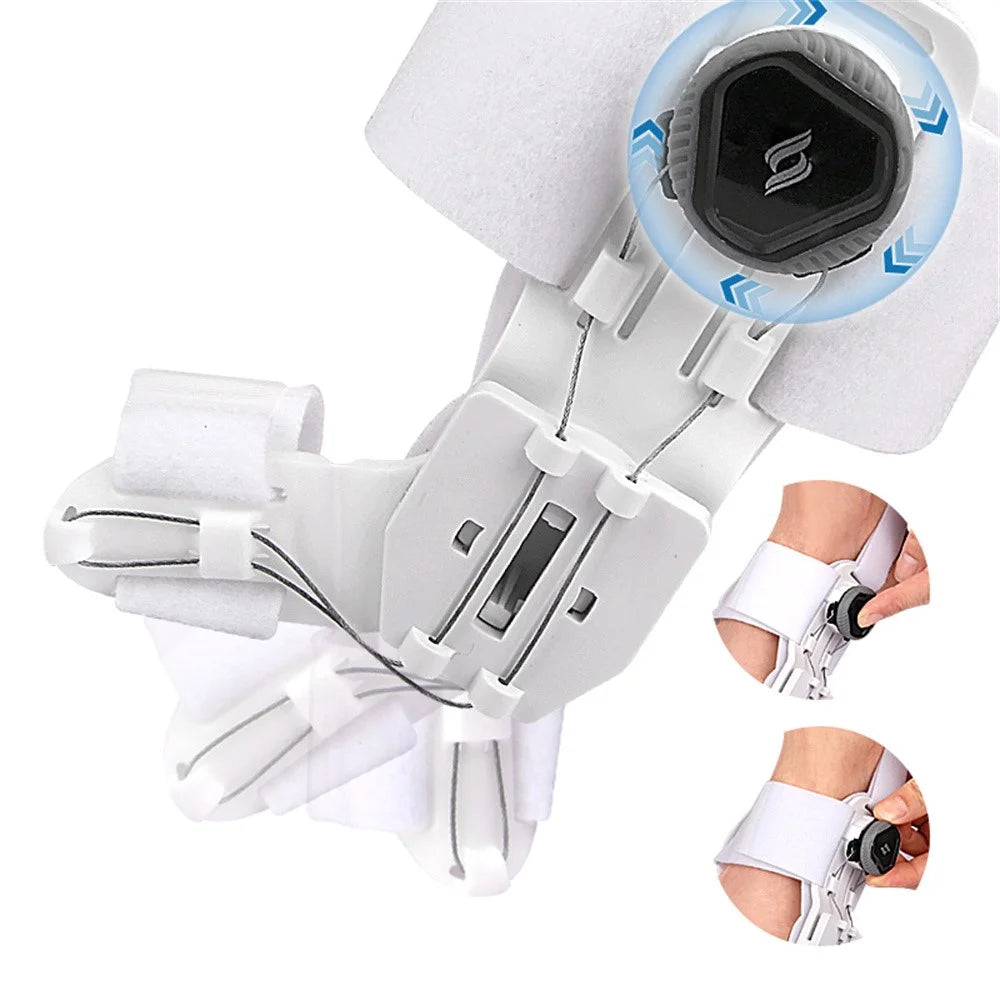 004 Adjustable Day and Night Bunion Corrector Toe Separator with Rotating Knob - White - 7