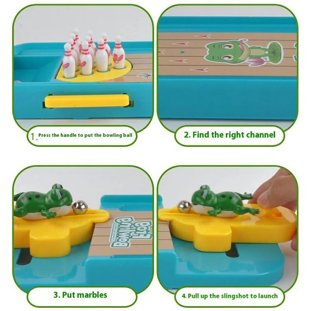 Tabletop Game Intelligence Toy Gift Frog Bowling Set Pinball Shooting Game for Kids - 6