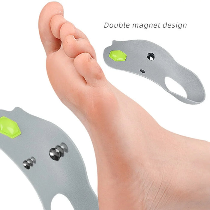 039 1 Pair Size L Magnetic Arch Support Insoles Half Length TPR Shock Absorbing Orthotic Insert Pad - Grey - 4
