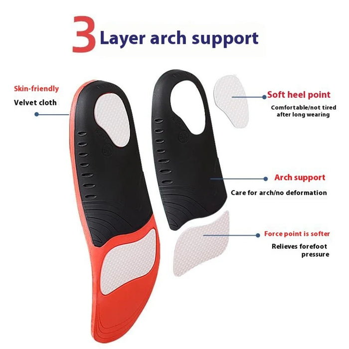 068 1 Pair Plantar Fasciitis High Arch Support Insoles Arch Support Shoe Inserts for Flat Feet, Size L - 4