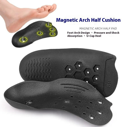 044 1 Pair Magnetic Arch Support Half Insoles Foot Orthotic Insert for Pain Relief  /  Posture Improvement, Size L - 2