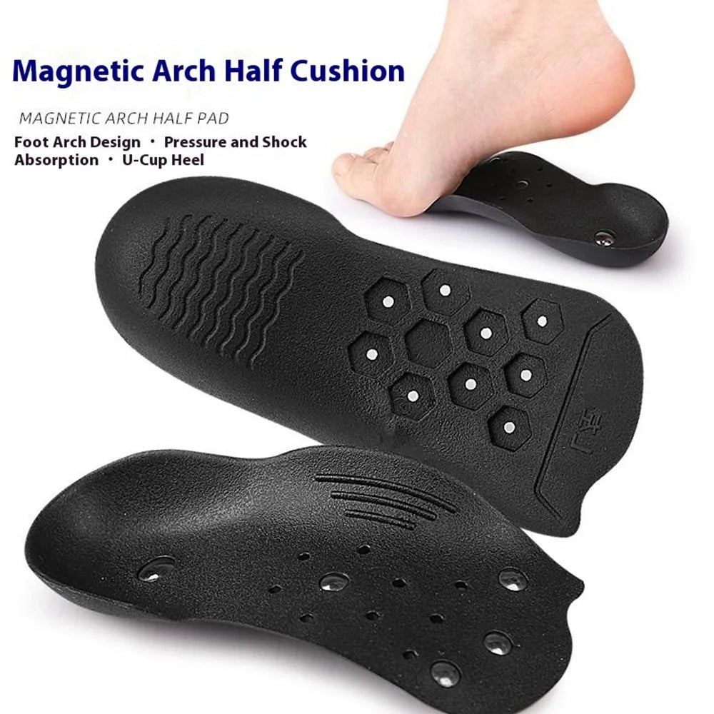 044 1 Pair Magnetic Arch Support Half Insoles Foot Orthotic Insert for Pain Relief  /  Posture Improvement, Size L - 3
