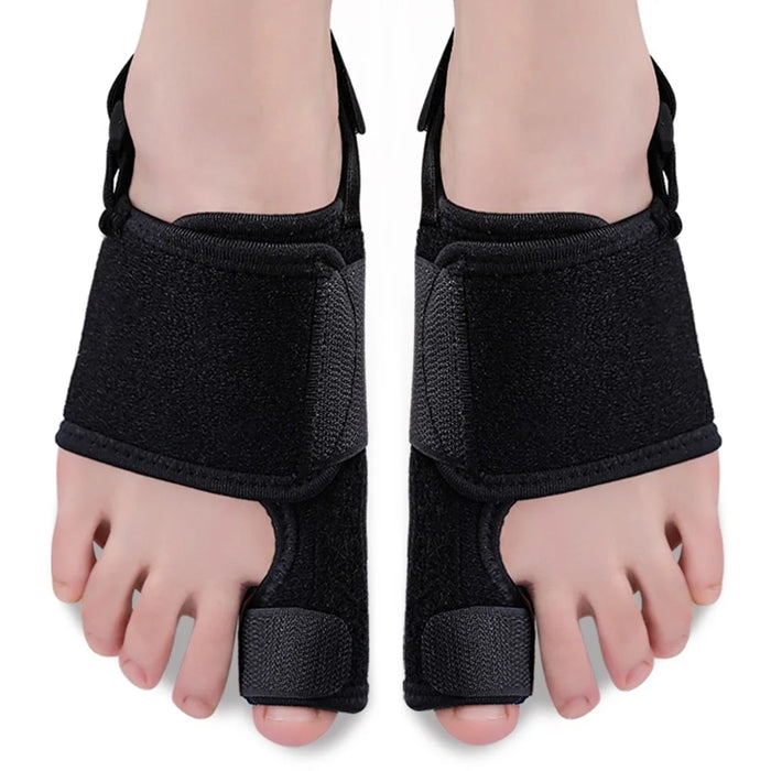 003 1Pc Toe Separator Corrector Bunion Splint Adjustable Support Brace for Hallux Valgus / Foot Pain Relief - Black / Right - 7