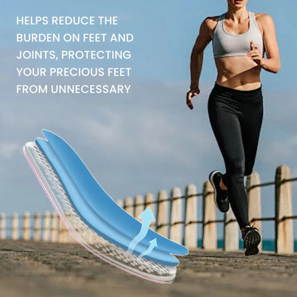 HOUKEA Orthotic Insoles 4D Shock Absorption Arch Support Plantar Fasciitis Flat Feet Correction - 1 Pair - 5
