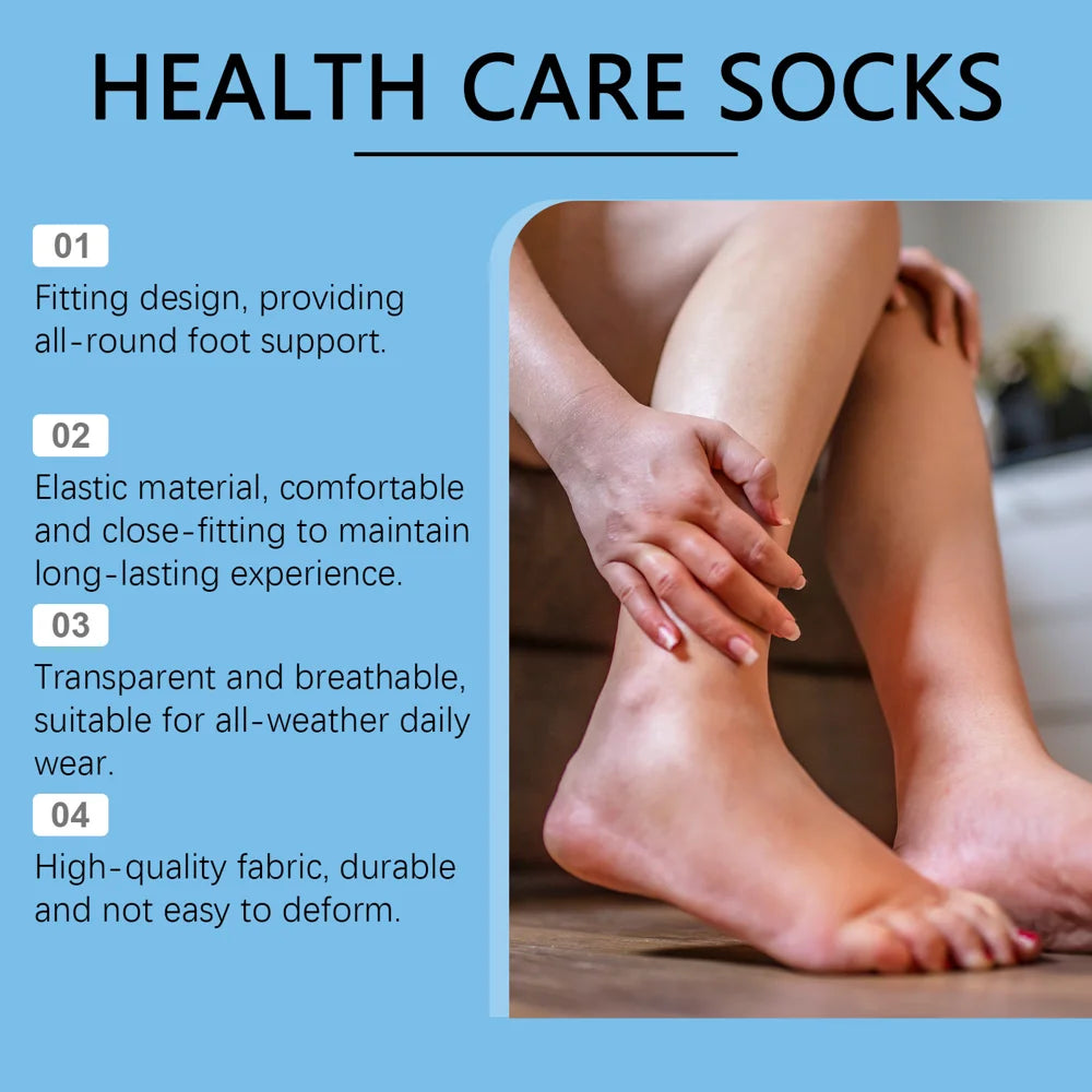 HOUKEA Breathable Foot Care Socks Plantar Fasciitis Pain Relief Elastic Massage Socks - 1 Pair - 3