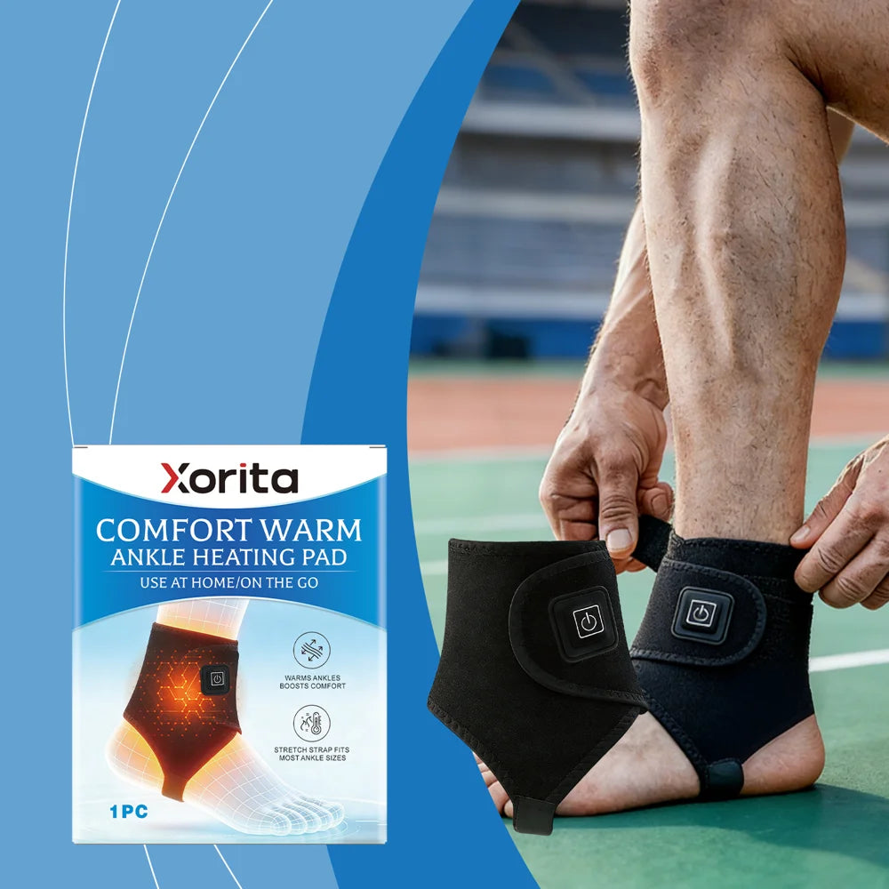 XORITA 1Pc Ankle Heating Pad Neoprene Joint Pain Relief Heat Therapy Electric Ankle Warmer - Black - 2