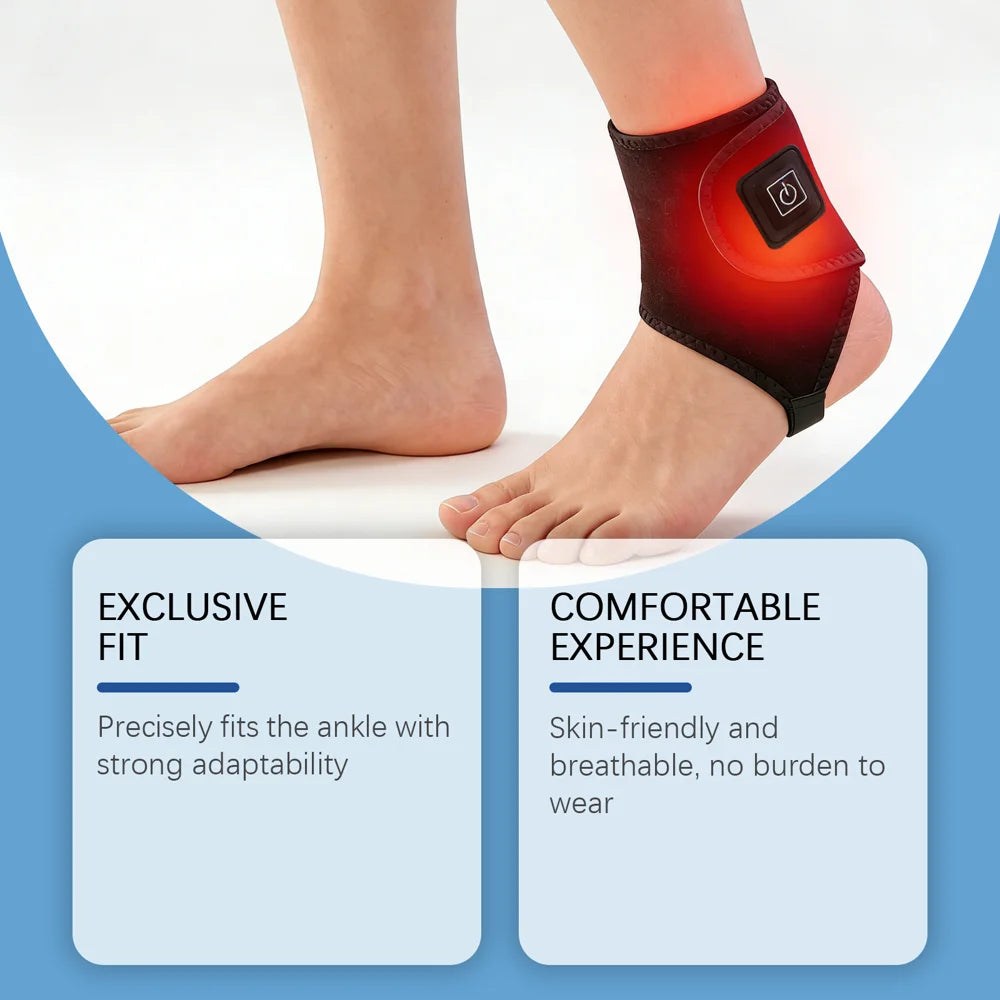 XORITA 1Pc Ankle Heating Pad Neoprene Joint Pain Relief Heat Therapy Electric Ankle Warmer - Black - 3