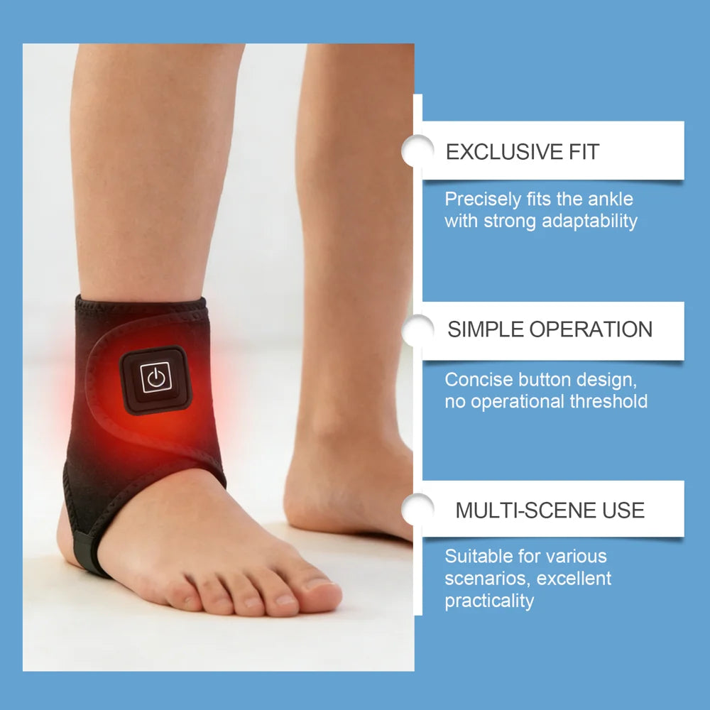 XORITA 1Pc Ankle Heating Pad Neoprene Joint Pain Relief Heat Therapy Electric Ankle Warmer - Black - 5