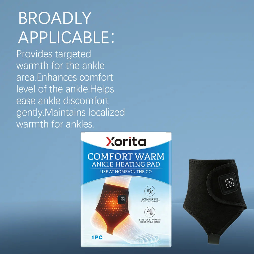 XORITA 1Pc Ankle Heating Pad Neoprene Joint Pain Relief Heat Therapy Electric Ankle Warmer - Black - 6