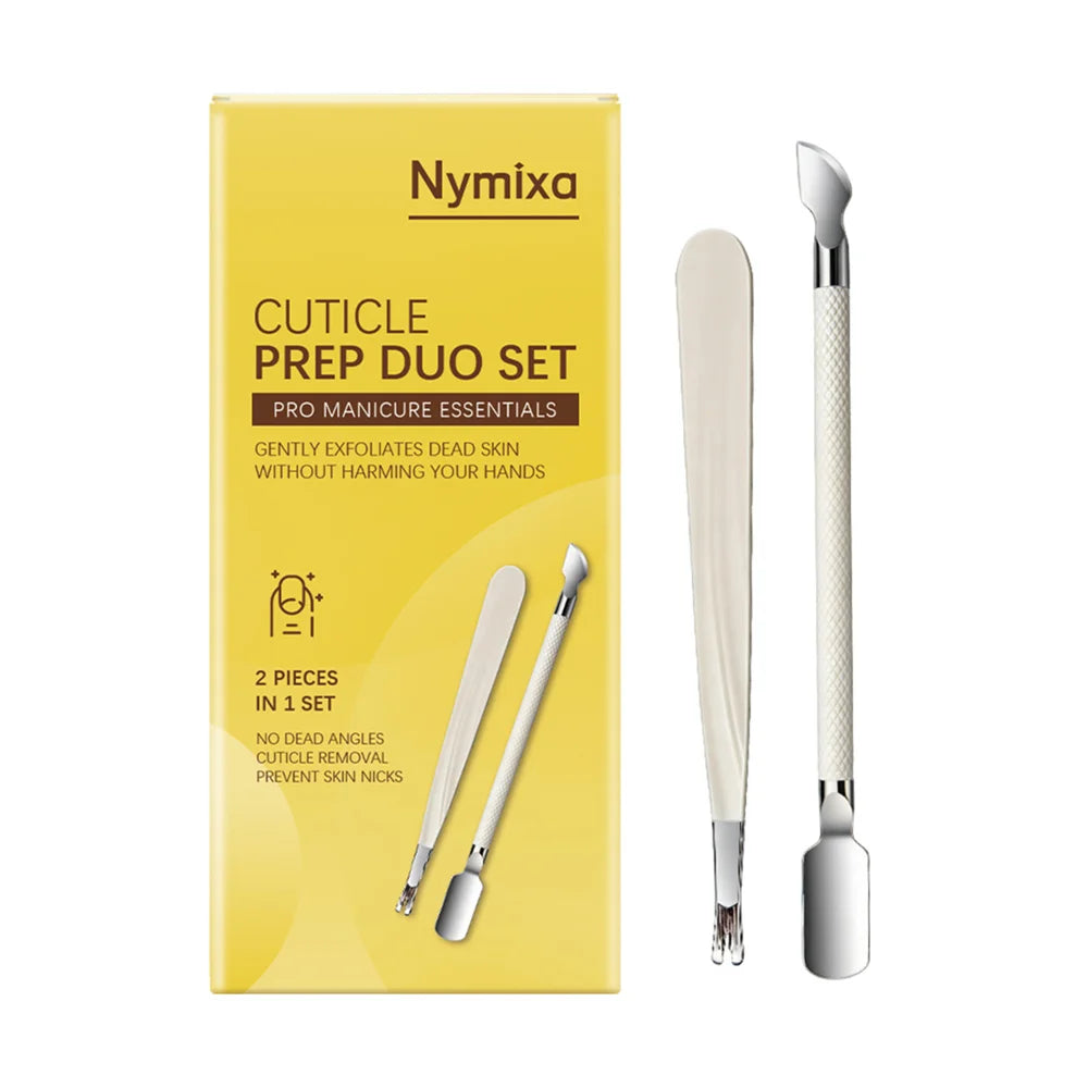 NYMIXA 2Pcs Cuticle Care Set Dead Skin Remover Nail Cuticle Fork Pusher for Manicure Pedicure - 1 Set - 1