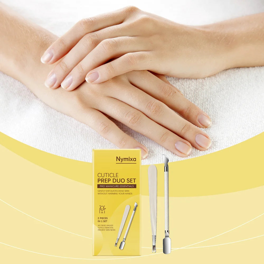 NYMIXA 2Pcs Cuticle Care Set Dead Skin Remover Nail Cuticle Fork Pusher for Manicure Pedicure - 1 Set - 3