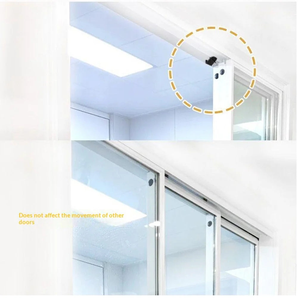 Sliding Window Auxiliary Safety Lock No-Drill Adjustable Window Stopper Clips Child Safety Limiter for Aluminum Rail - Black - 5