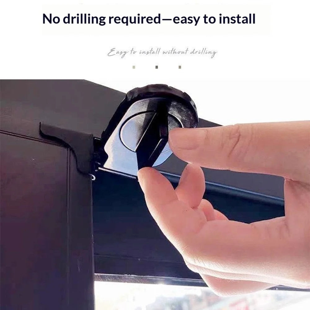 Sliding Window Auxiliary Safety Lock No-Drill Adjustable Window Stopper Clips Child Safety Limiter for Aluminum Rail - Black - 7