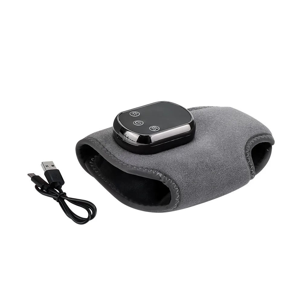 102361 1Pc Electric Heating Ankle Brace 5 Levels Temperature 3 Massage Modes Type-C Rechargeable for Pain Relief - Grey - 2