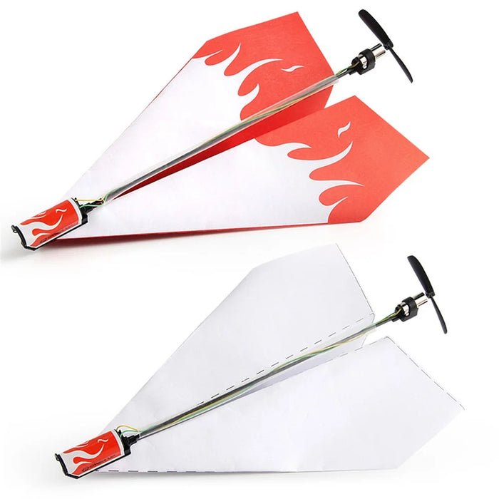 DIY Electric Paper Airplane Kids Toy Motorized Folding Airplane Model with Propeller - 2