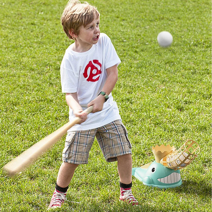 Kids Baseball Training Aids Foot-Activated Sports Automatic Baseball Launcher Toy with 3 Balls - Green - 4