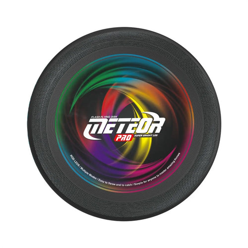 LZ101A 27cm 13-Color LED Light Up Flying Disc Rechargeable Outdoor Sports Interactive Toy, Size L - Black - 1