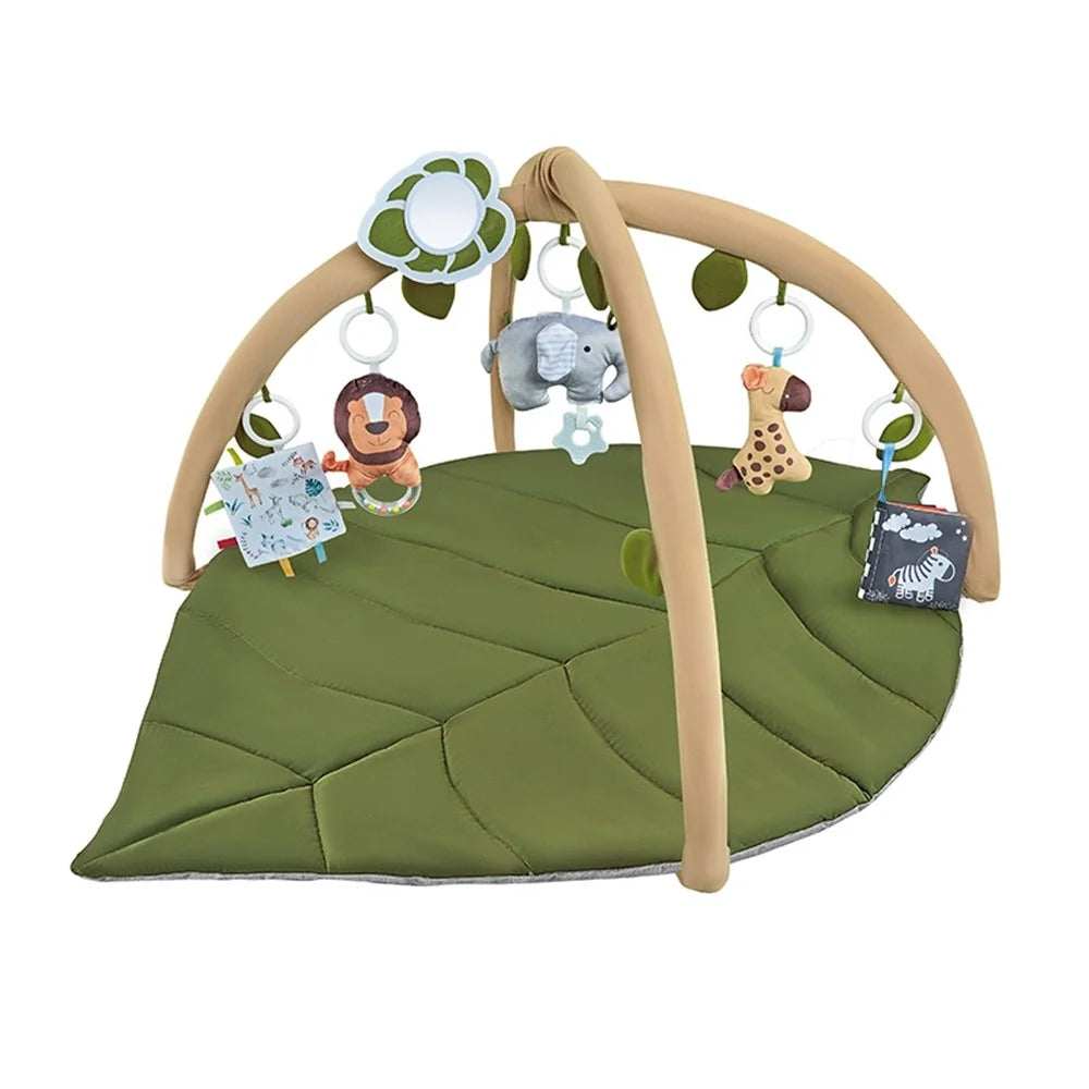 Leaf Shape Baby Play Mat Activity Gym Pad with Hanging Toys Sensory Development Gift - Green - 1