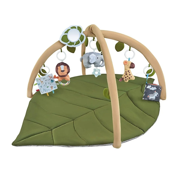 Leaf Shape Baby Play Mat Activity Gym Pad with Hanging Toys Sensory Development Gift - Green - 1