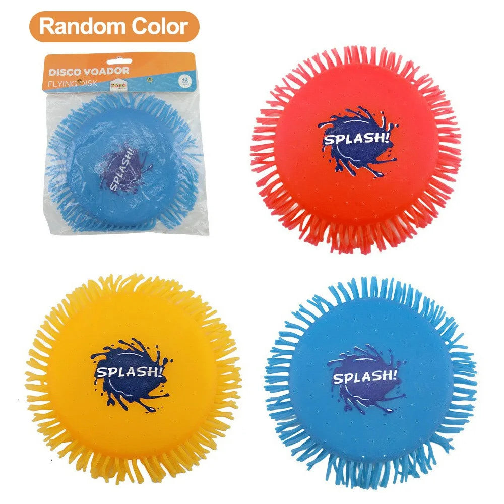 7 inch Flying Disk Water Absorbing Spraying Frisbee Soft TPR Beach Toy for Kids Family Water Games - Ramdon Color - 1