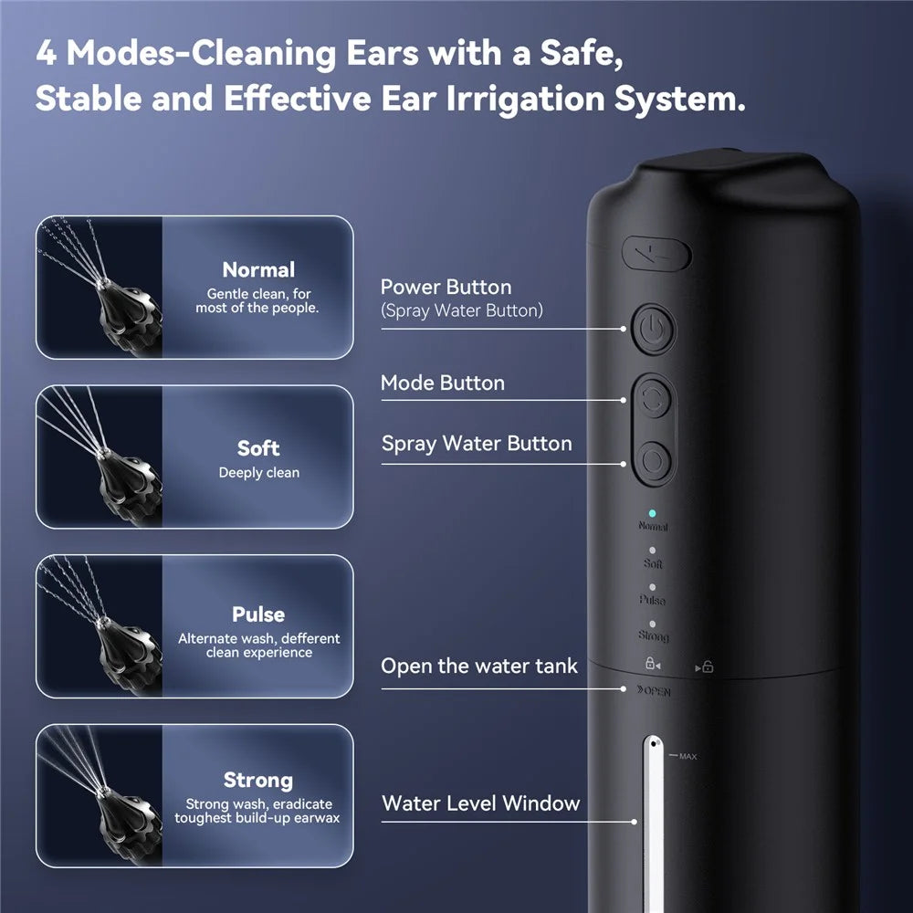 W60 Portable Electric Ear Wax Removal Device IP67 Waterproof Ear Washer Cleaning Tool - 4