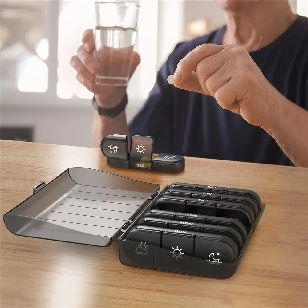 21001 21 Grids Pill Box Seven Days A Week Sorting Box Portable Vitamin Fish Oil Dispenser (No FDA Certificate, BPA Free) - 5