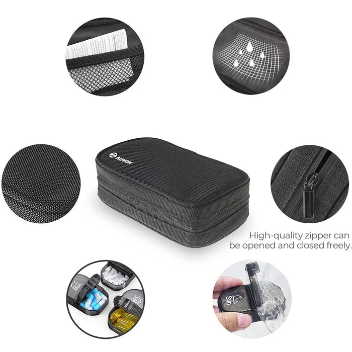 L019 Portable PP Medicine Case 7 Day 14 Compartments Pill Storage Box Organizer (No FDA Certified, BPA-free) - 3