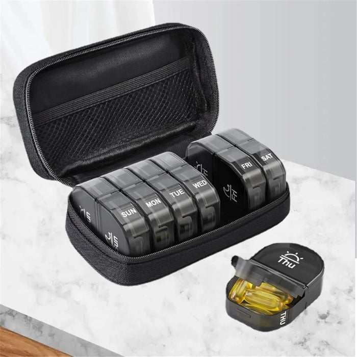 L019 Portable PP Medicine Case 7 Day 14 Compartments Pill Storage Box Organizer (No FDA Certified, BPA-free) - 5