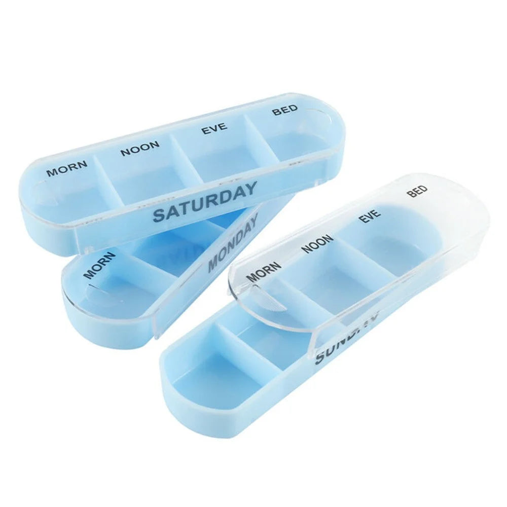 28002 7Pcs / Set Pill Organizer Daily Travel PP Medicine Case 7 Day 28 Compartments Pill Storage Box (No FDA Certified, BPA-free) - 5