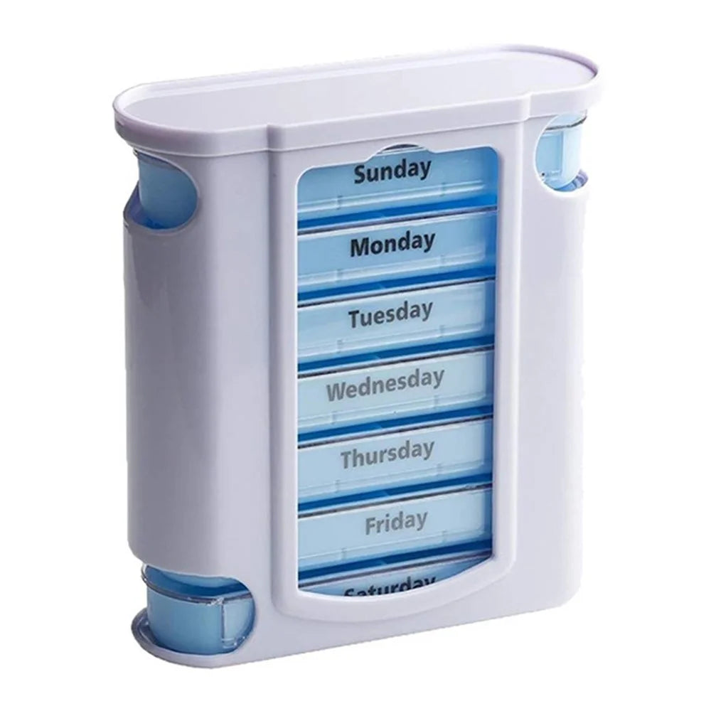 28002 7Pcs / Set Pill Organizer Daily Travel PP Medicine Case 7 Day 28 Compartments Pill Storage Box (No FDA Certified, BPA-free) - 7