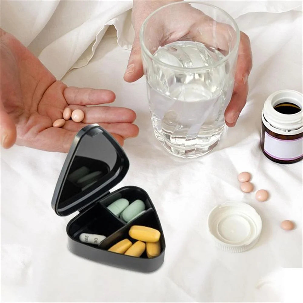 21027 Portable PP Daily Pill Case 2 Times A Day 7 Day Seal Pill Box Holder Easy-Open Weekly Medicine Organizer (No FDA, BPA Free) - Black - 7