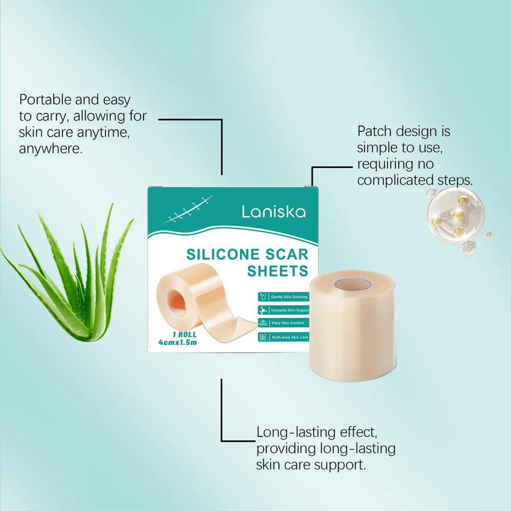 LANISKA Silicone Scar Sheets Scar Removal Strips Repair Treatment for Surgical,C-Section,Tummy Tuck - 3