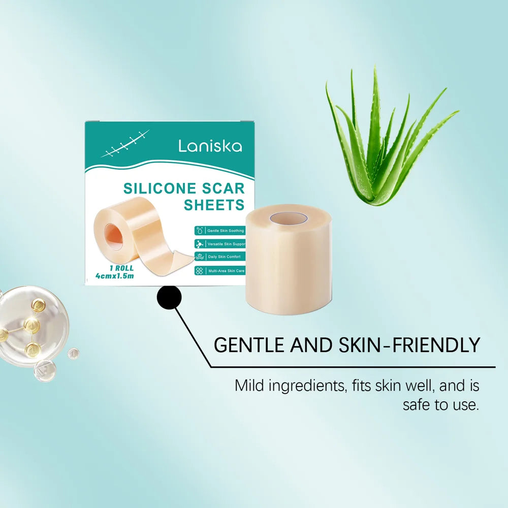LANISKA Silicone Scar Sheets Scar Removal Strips Repair Treatment for Surgical,C-Section,Tummy Tuck - 4