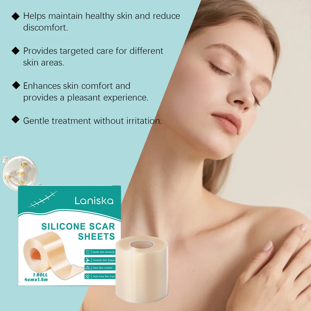 LANISKA Silicone Scar Sheets Scar Removal Strips Repair Treatment for Surgical,C-Section,Tummy Tuck - 5