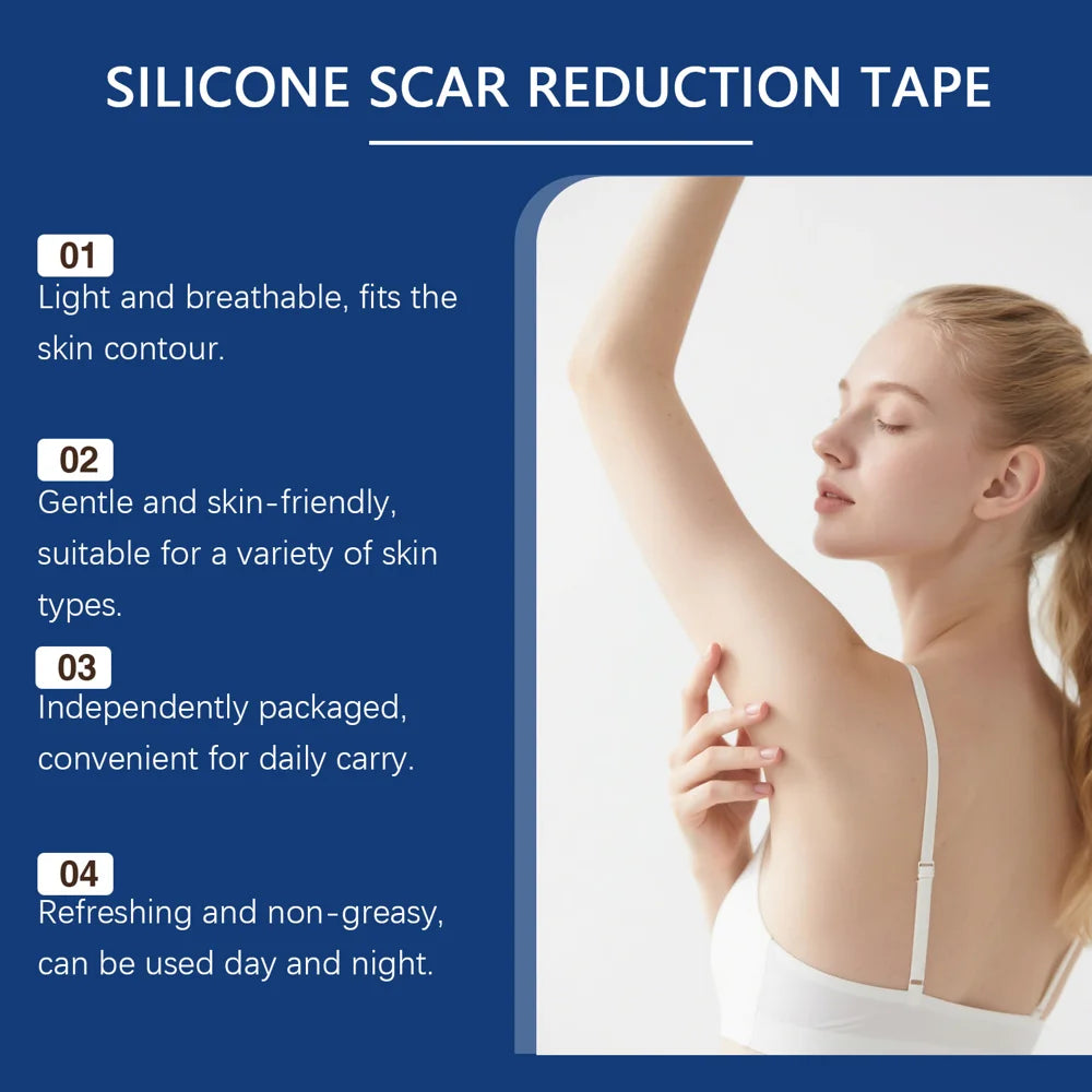 LANISKA Silicone Scar Reduction Tape Medical Grade Silicone Scar Sheet for Keloid Hypertrophic Scars Post Surgery Repair - 3